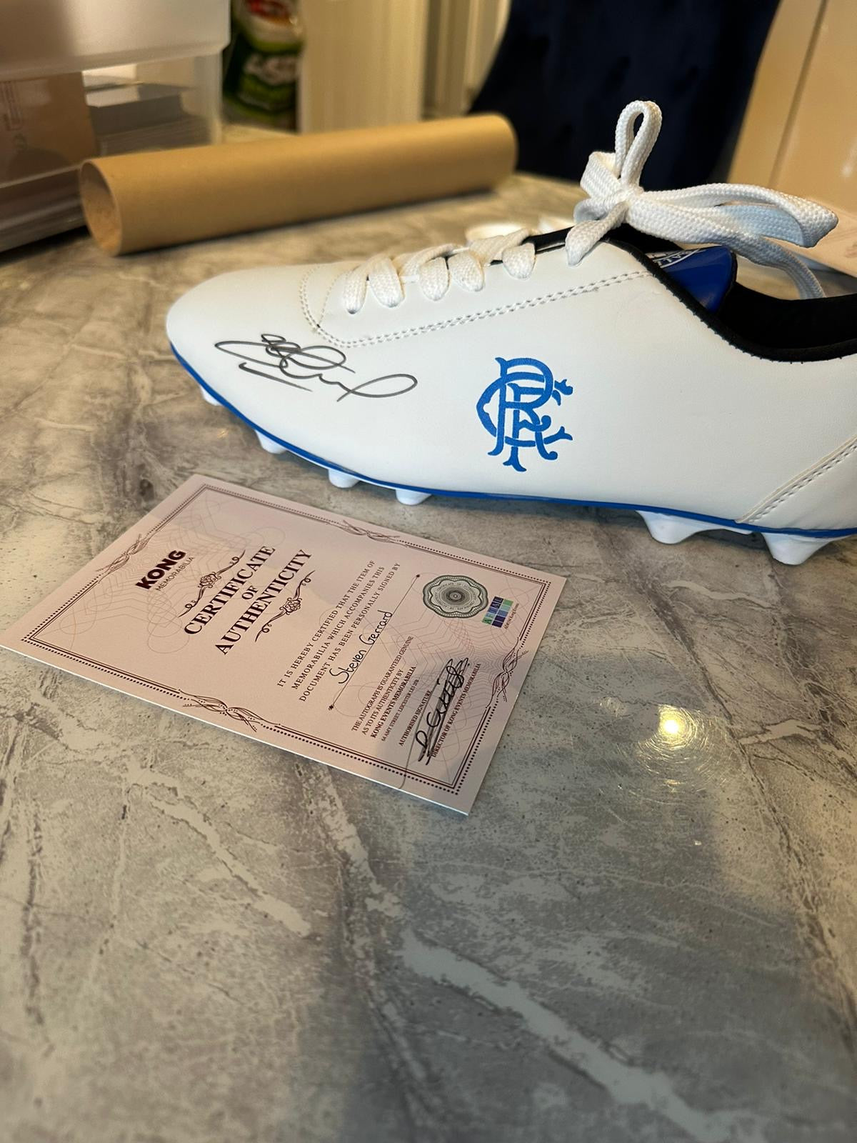 Rangers boot signed by Steven Gerrard