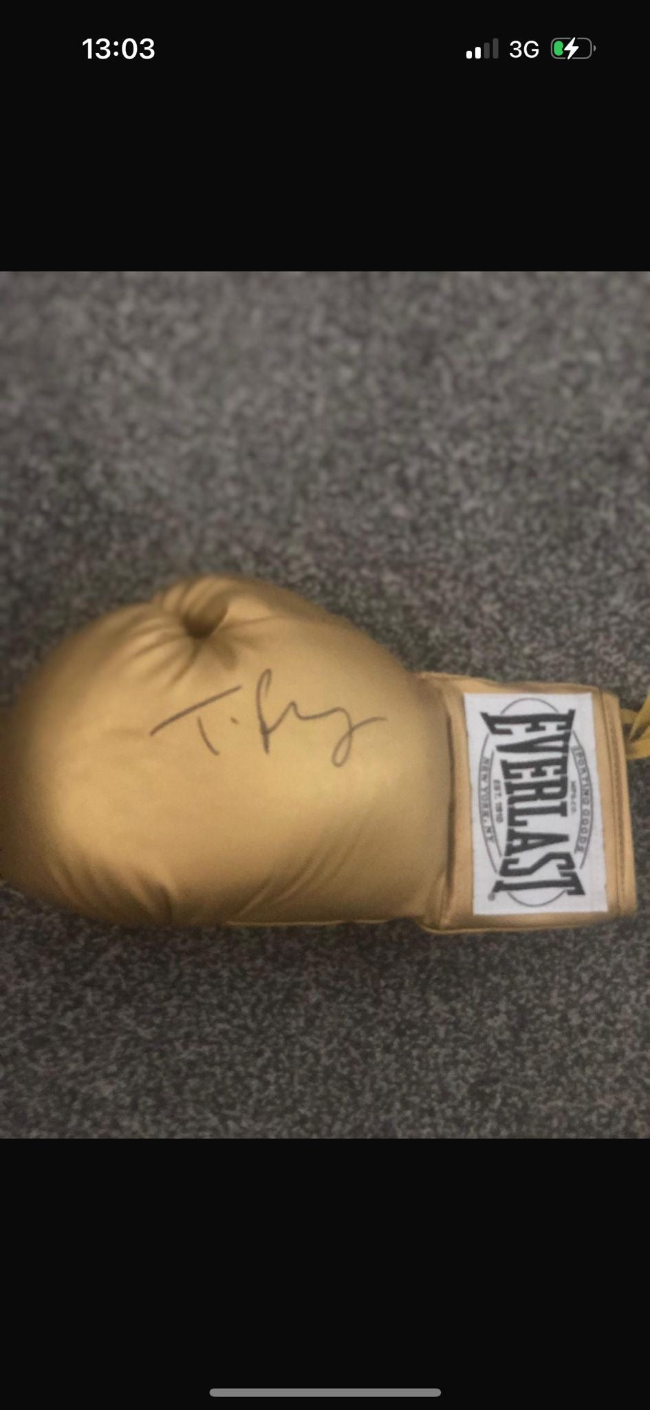 Tyson Fury Glove Hand Signed With COA