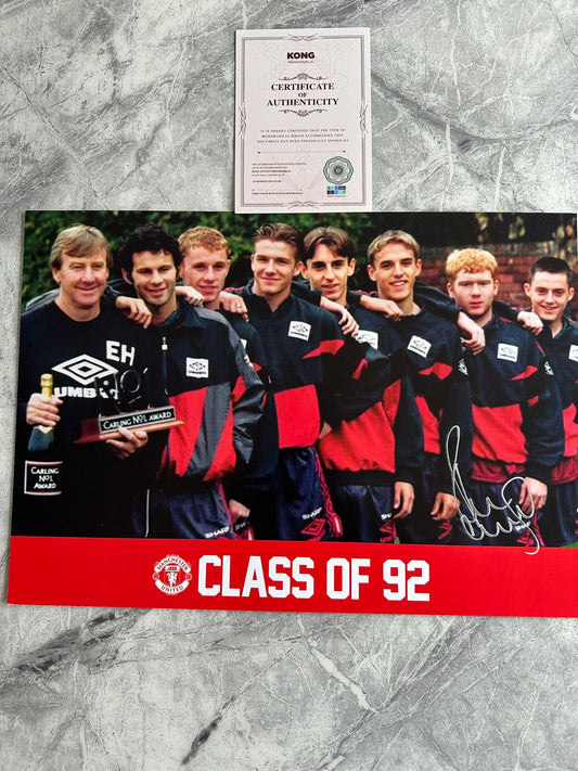 Class of 92 hand signed by Paul Scholes