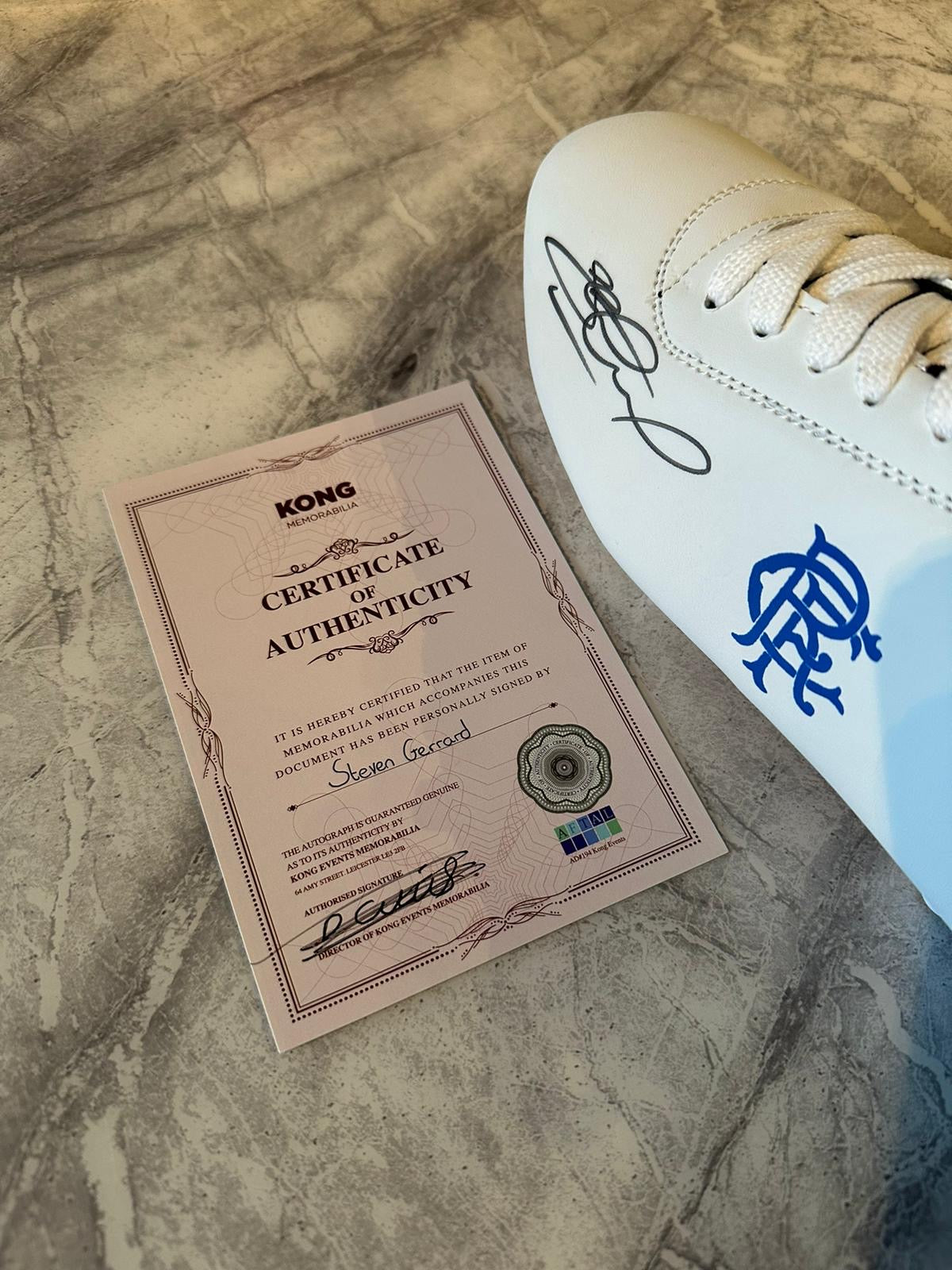 Rangers boot signed by Steven Gerrard