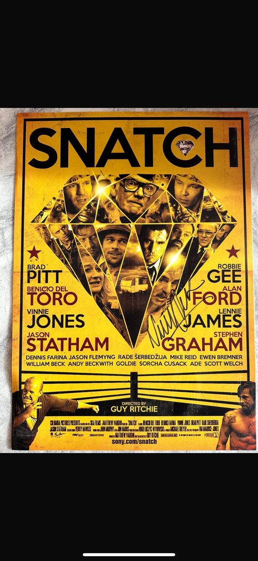 SNATCH- hand signed movie poster signed by Vinnie Jones